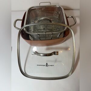 NWT Copper Chef Square Pan with Glass Lid - Copper never used!